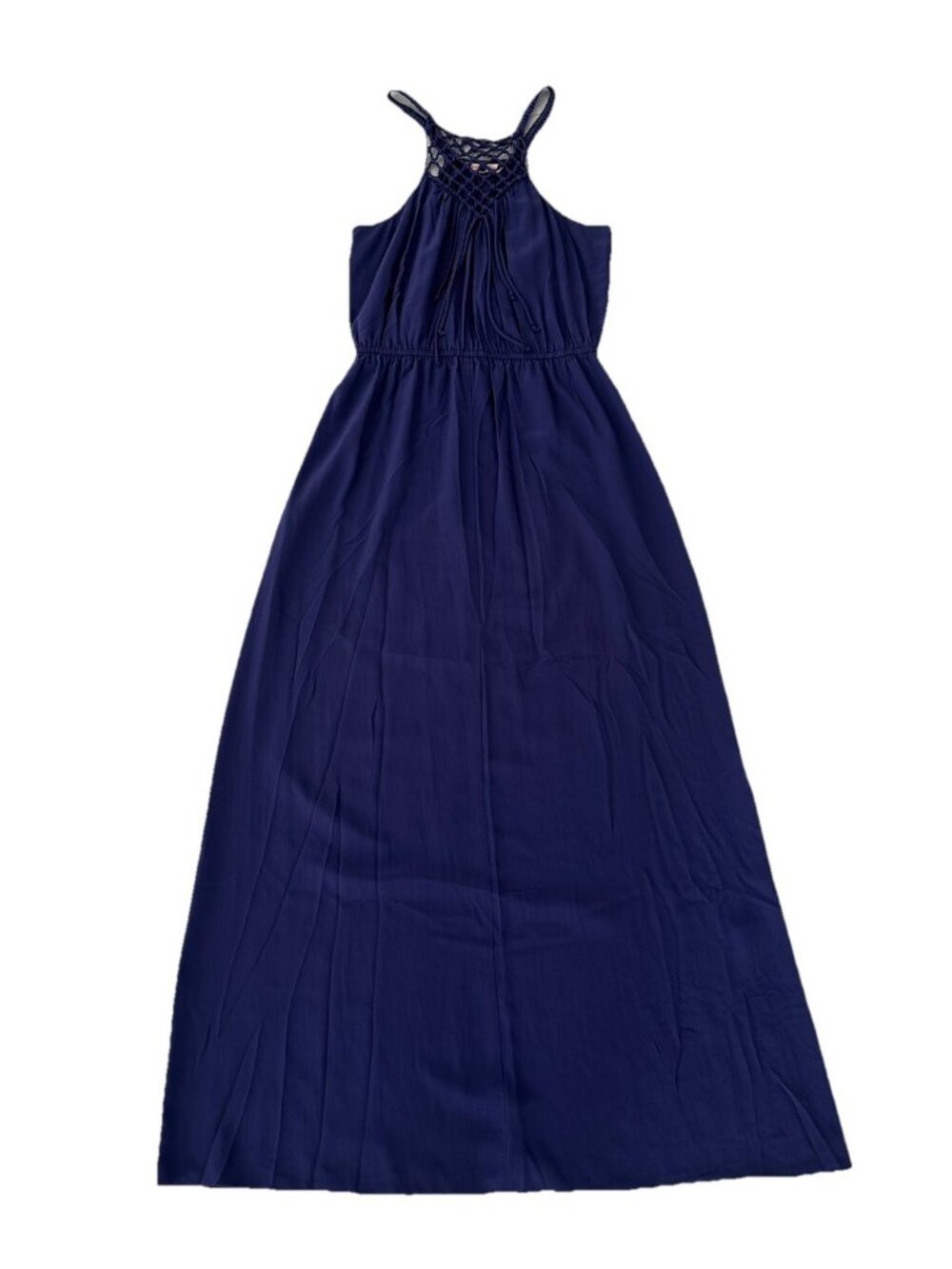 Rebecca Taylor Silk Halter Sundress 4 Blue Maxi